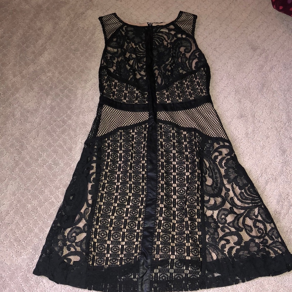 NEW black and beige lace dress